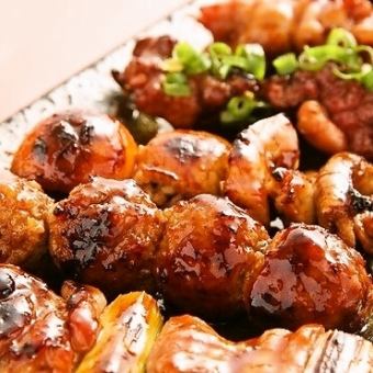 ◆sacra banquet plan◆ "Assortment of 3 kinds of yakitori" and "Assortment of 3 kinds of sashimi" 9 dishes in total {2 hours all-you-can-drink included}