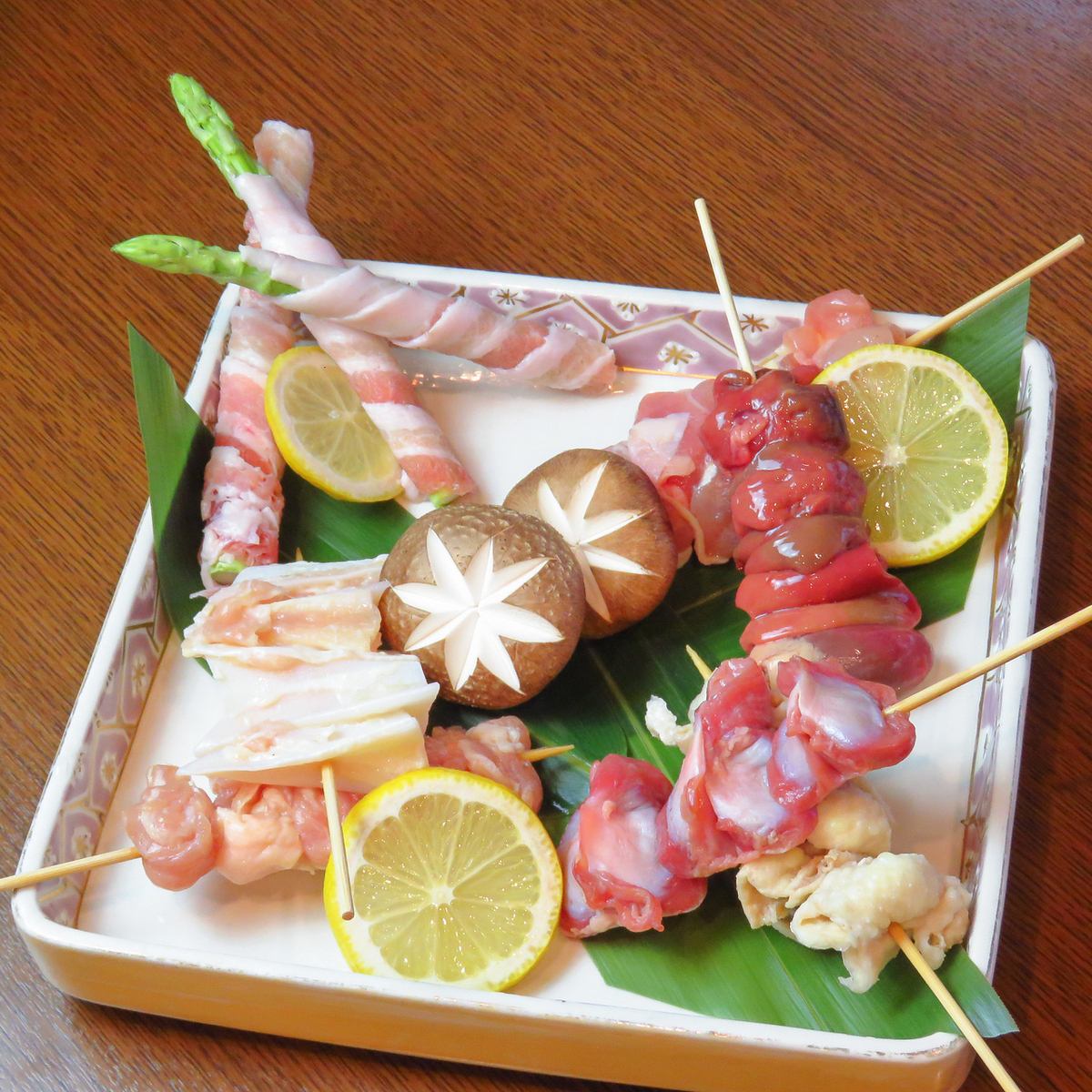 焼き鳥はもちろん、野菜巻き、海鮮焼きもご用意しております！