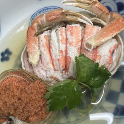 [Kanaishi Port Course] Crab noodles + Sea of Japan sashimi + simmered shellfish, 7 dishes total 6,050 yen (tax included)