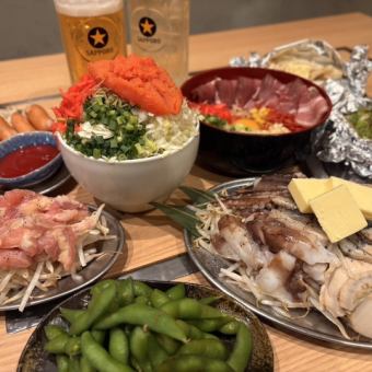 【2H飲放題付】もんじゃが選べる♪海鮮盛と団ちゃん焼きまで様々な料理を堪能!5500円(税込)