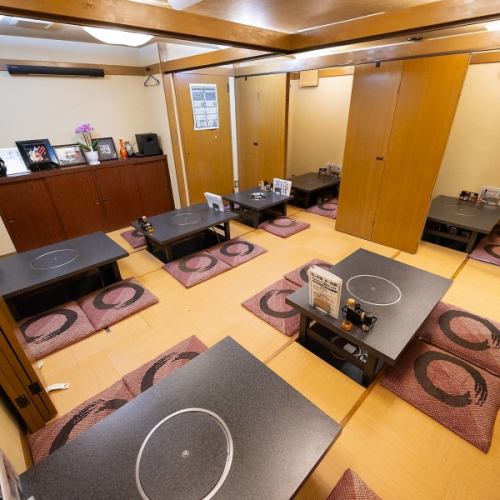人数に合わせて使える個室