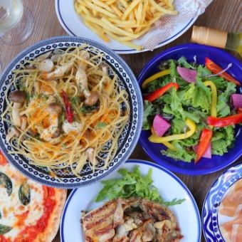 A casual course where you can enjoy Neapolitan pizza and chicken!