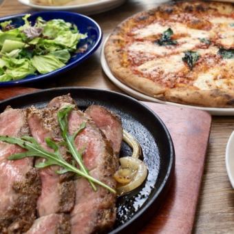 ”オススメ”　厚切り国産豚のロースト付き全7種スタンダードコース　