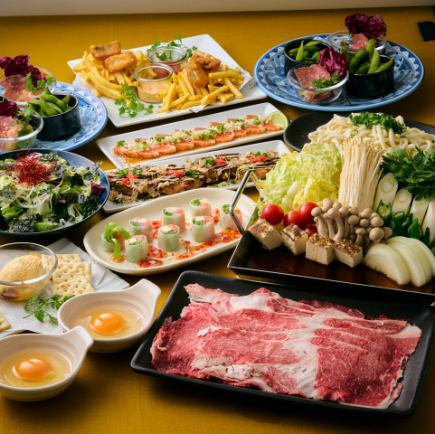【全9品】国産牛のすき焼きコース☆3時間☆飲み放題付 5,000円(税込)
