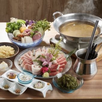 100% premium Japanese pork Kin Agu shabu-shabu course