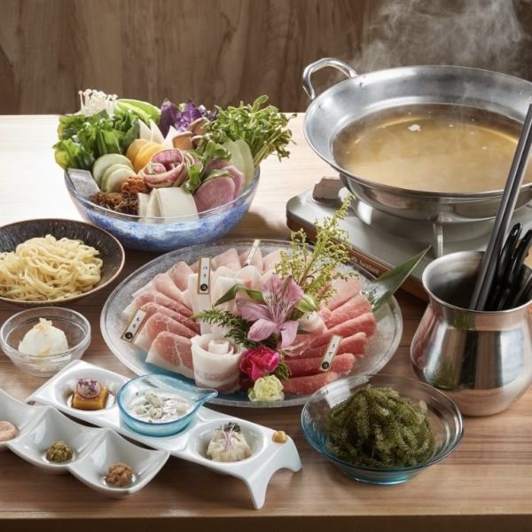 100% premium Japanese pork Kin Agu shabu-shabu course