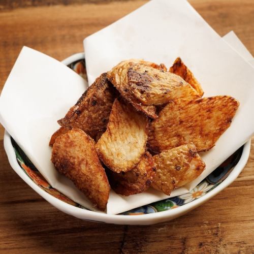 Deep fried yam with Japanese pepper