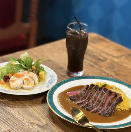 ステーキカレー　ランチセット