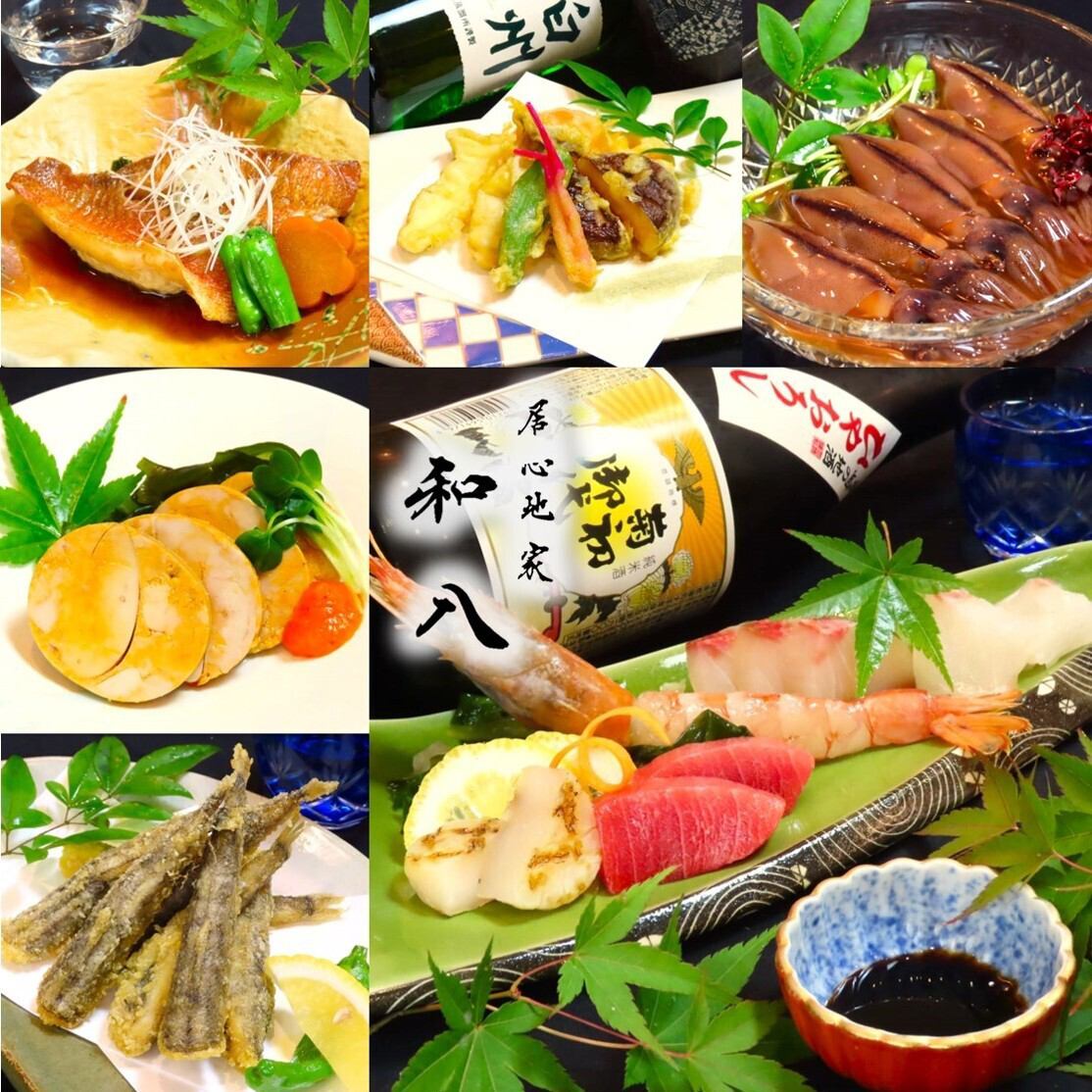 海鮮採用時令食材，重點在於當地生產和當地消費的食材。名護八