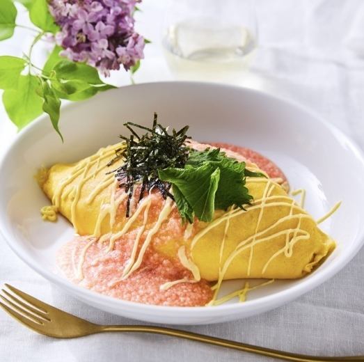 辣明太子山药蛋包饭