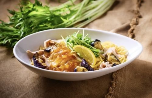 豚肉とナスと水菜の大根おろし「ポン酢