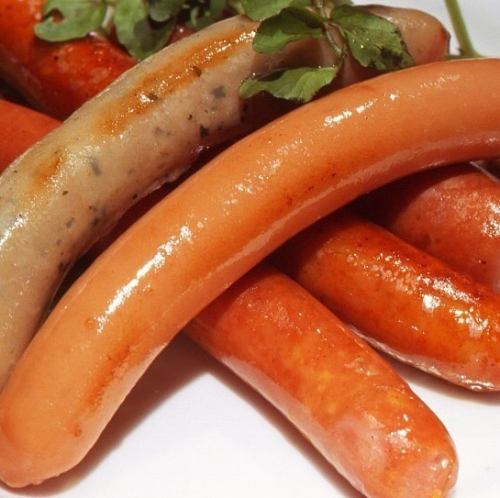 Assortment of 5 kinds of sausages