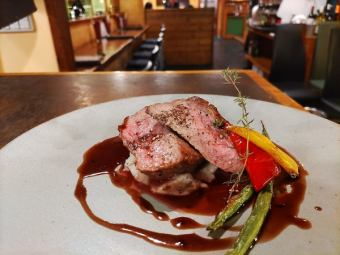 Luxurious marbled beef sirloin steak