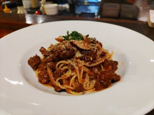 Homemade truffle-flavored bolognese