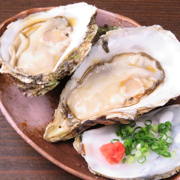 濃郁的味道散佈在您的嘴中♪推薦的新鮮牡蠣搭配新鮮去皮的牡蠣[帶殼生牡蠣350日元]