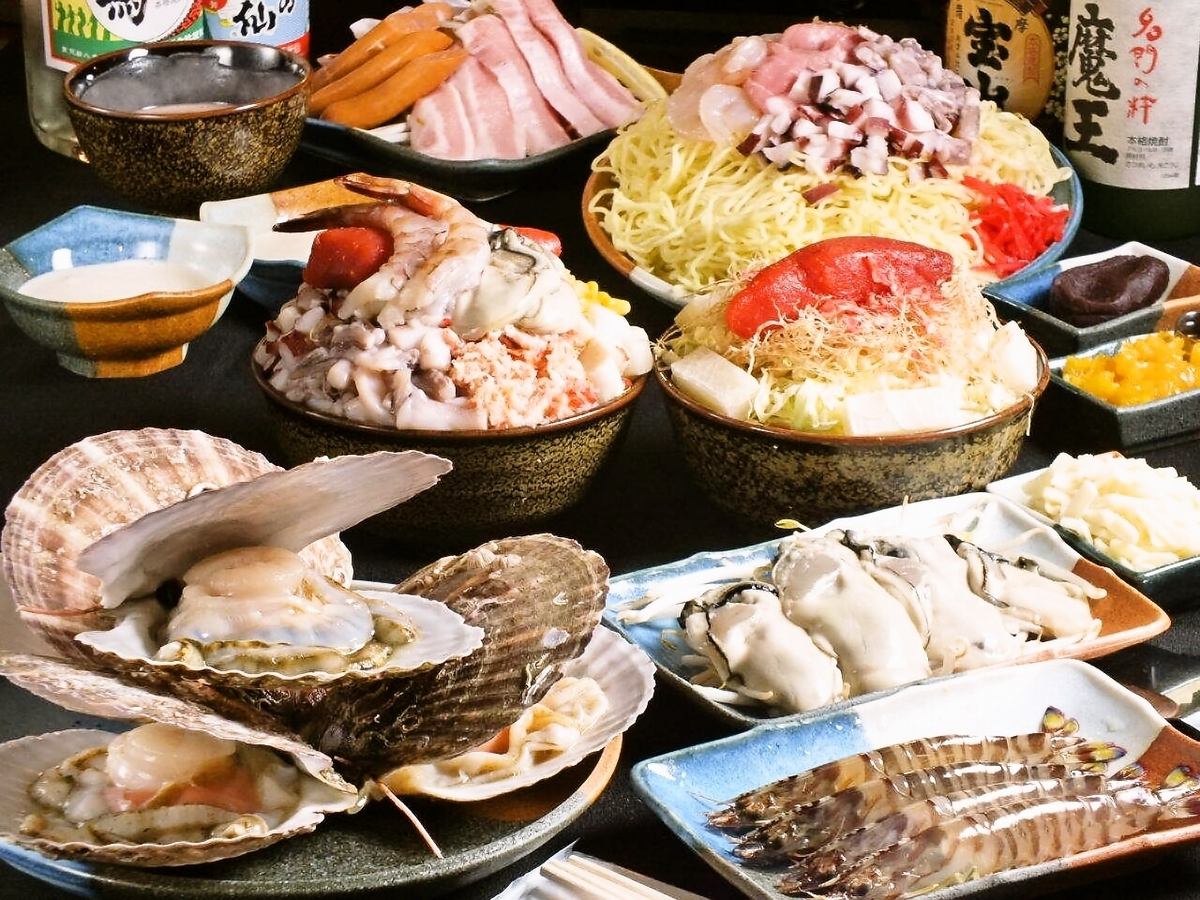 海鮮もんじゃと海鮮鉄板焼きが充実◎2H飲放のコースが3500円～！