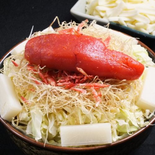 明太子もんじゃ＋もち＋チーズもんじゃ
