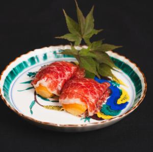 Horse ham and persimmon