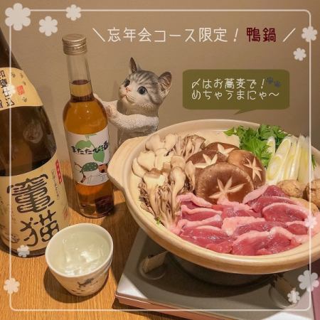 【歓送迎会・接待・女子会！2.5時間飲み放題付】京風！鴨鍋コース全12品7,000円