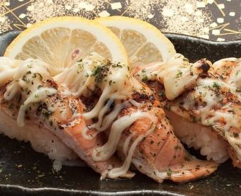 サーモンチーズ焼3貫