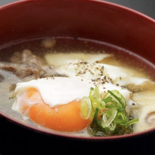 An original from Yasubei! "Niku-sui" - a delicious soup filled with seasonal vegetables