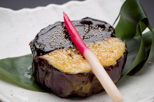 茄子の田楽～自家製白味噌赤味噌で～