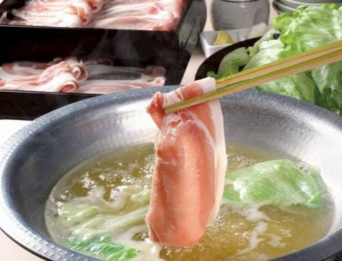 Domestic pork and lettuce shabu-shabu with ginger