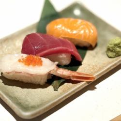 厳選魚河岸3種の握り寿司