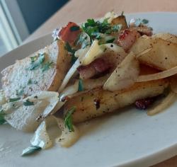 German potatoes with homemade pancetta