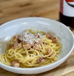 自家製パンチェッタの本格カルボナーラ