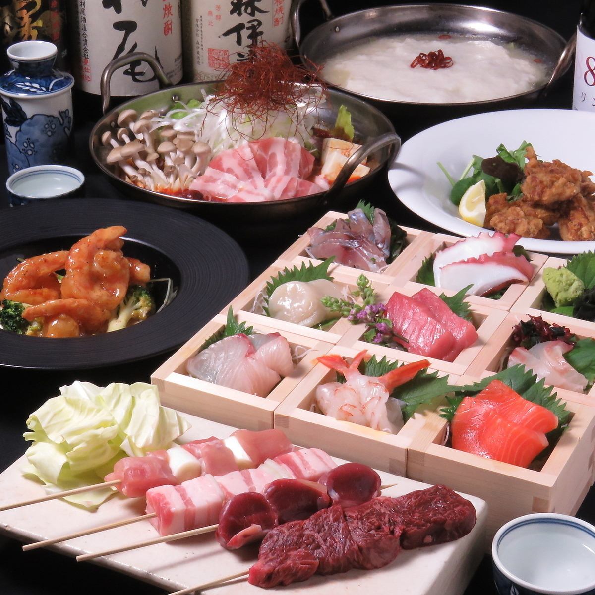 [Kiwami] 8-item 6,000 yen (tax included) 2-hour all-you-can-drink course featuring 5 kinds of yakitori
