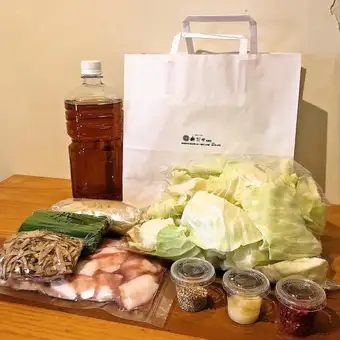 【テイクアウト限定ちゃんぽん付き】もつ鍋セット（野菜あり）