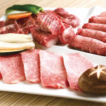 【평일 점심 한정】 점심 코스 4종의 고기와 샐러드, 스프, 디저트 등 합계 10품 2500엔(부가세 포함)