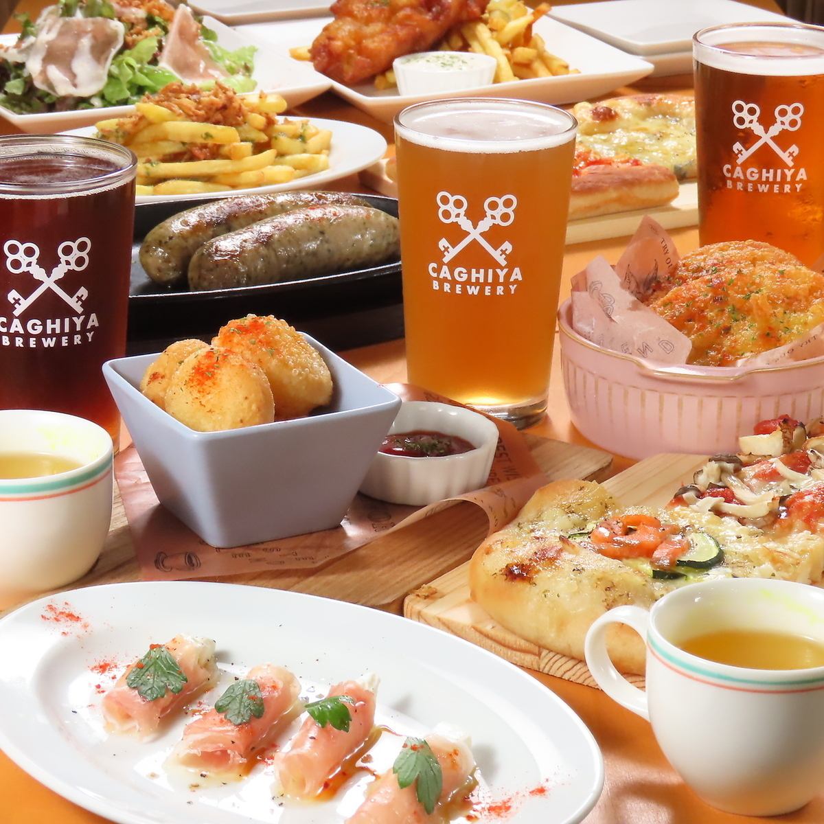 All-you-can-drink craft beer with over 8 varieties available at all times! From 2,420 yen (tax included)