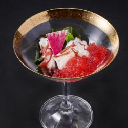 蛸の酢の物　梅酢ジュレ掛け