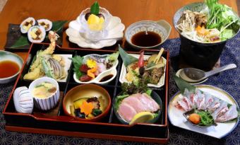 【松花堂御膳】福巻ずしや鴨ロースサラダなど含む全9品4950円(税込)