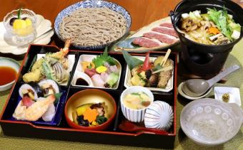 【蕎麦入りコース】口取り5～7種や盛りそばなど含む全9品6050円(税込)