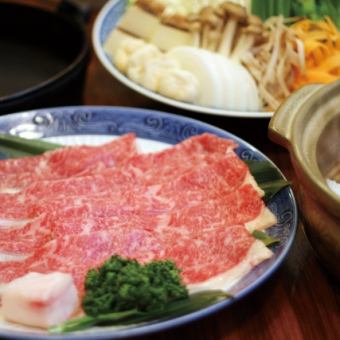 【和牛しゃぶしゃぶorすき焼 竹 コース】肉ずしや和牛240gなど含む全7品9350円(税込)