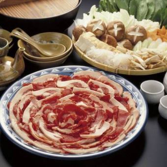 【ぼたん鍋コース】お造り3種盛り合わせや猪肉210gなど含む全7品9350円(税込)