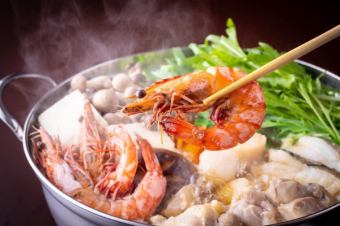 【寄せ鍋コース】お造り盛り合わせや唐揚げor天ぷらなど含む全7品5500円(税込)