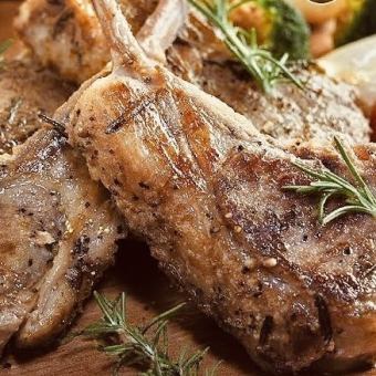 【WAKANUIスプリングラム使用】ラムチョップのグリルと季節の食材をを食す！10品5480円税込