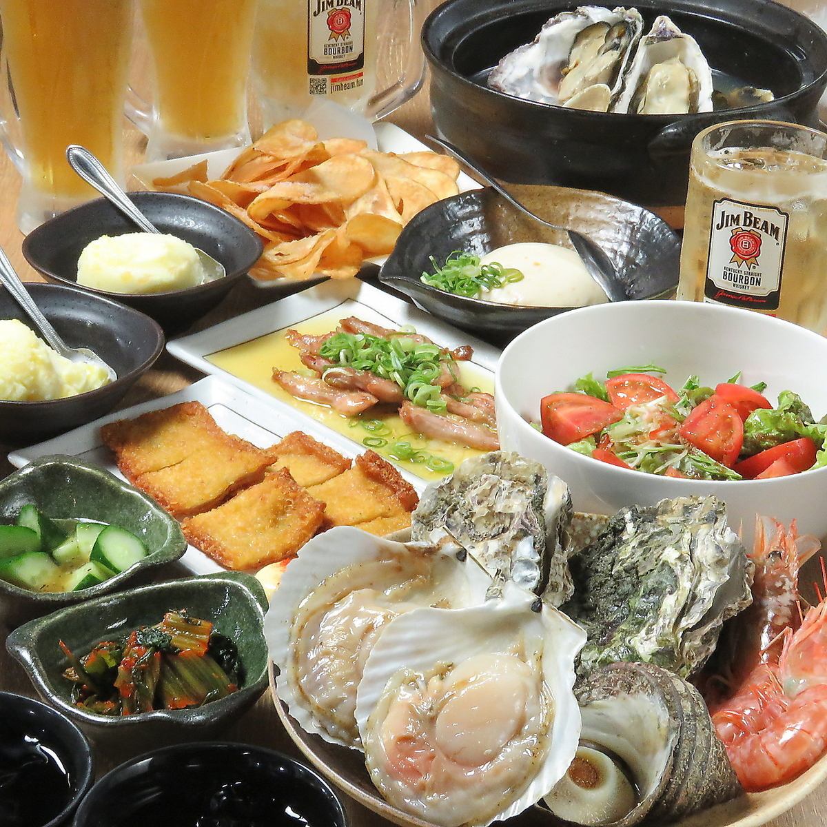 浜焼き堪能しよう！飲み放題付コースでワイワイ楽しんで