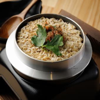 Boiled whitebait and plum rice