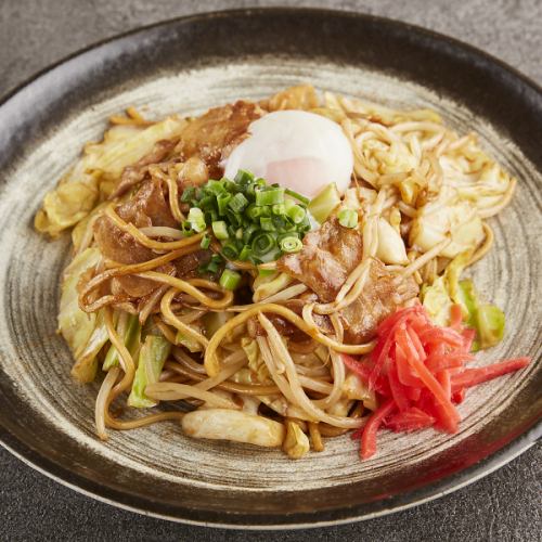 Fried noodles with soft-boiled egg