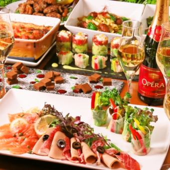 2 hours standard course with all-you-can-drink 8,000 yen ◆Includes toast of sparkling wine and dessert