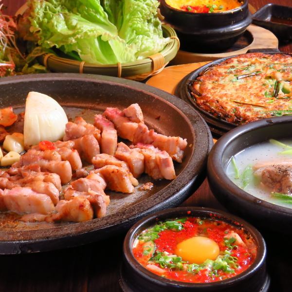 カンジャンケジャンをやチヂミ、サムギョプサルなど、美味しい本場の韓国料理が種類豊富！！