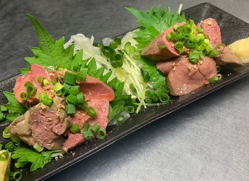 Rare chicken liver sashimi