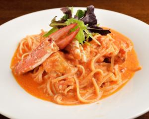 Blue crab tomato cream pasta