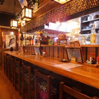 板前と会話しながら一杯!!これぞガクさん!