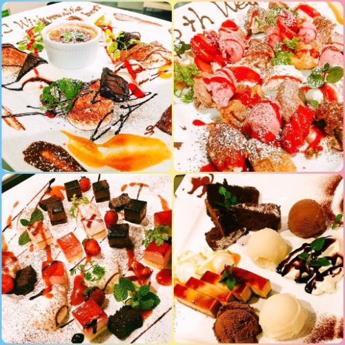 The relaxing girls-only gathering plan comes with a dessert plate ◎ 3980 yen!